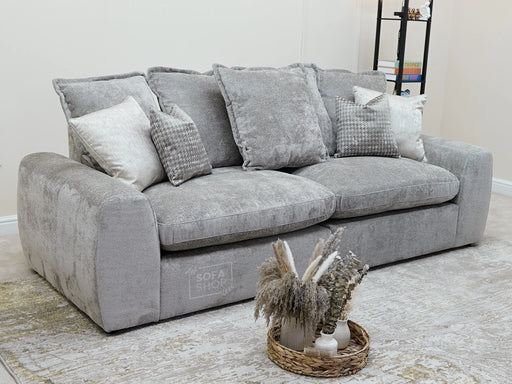 3 Seater Beige Fabric Sofa | Removable Cushions | Genova | Sofa Sale