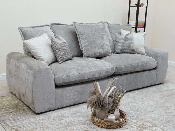 3 Seater Beige Fabric Sofa With Removable Cushions - Genova