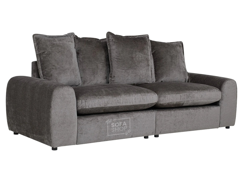 Set of 3+1 Grey Fabric Sofa With Removable Cushions