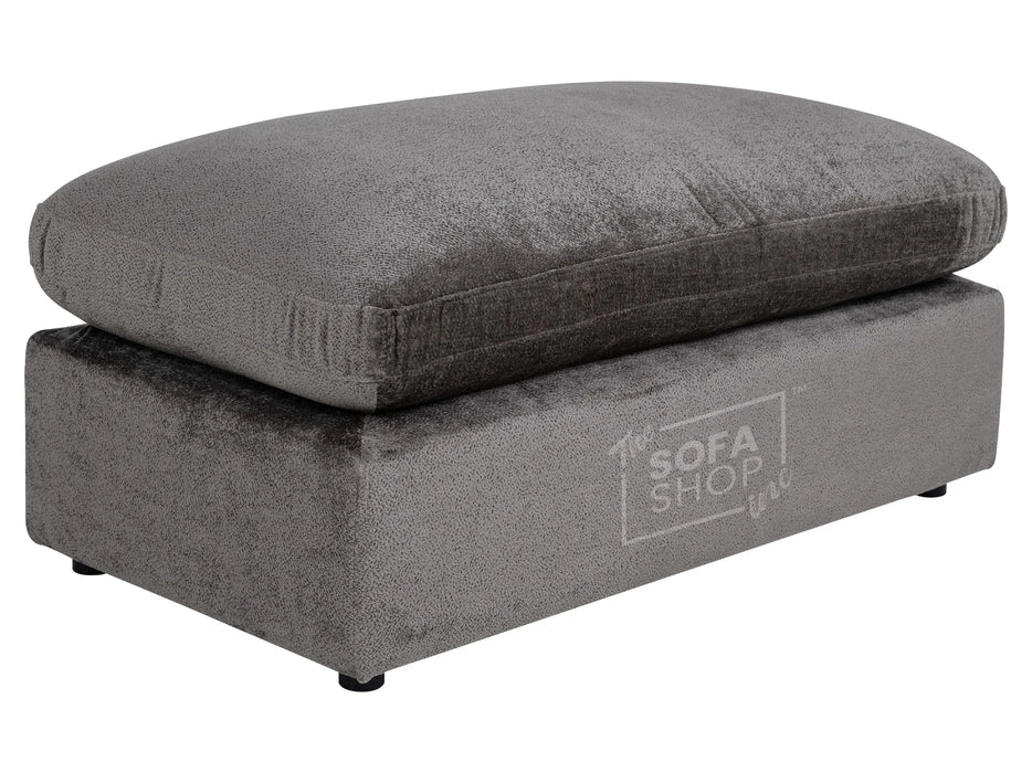 Grey Corner Sofa with Chaise - Footstool Available to Convert into Sofa-Bed | Soft Cosy Durable Fabric | Genova | Clearance Sale