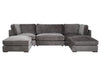 Fabric U Shaped Corner Sofa In Grey - Novara