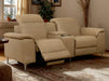 2 Seater Beige Leather Electric Recliner Sofa with Storage, Cup Holders & Usb Ports - Solero