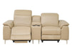 3 2 Electric Recliner Sofa Set. 2 Piece Recliner Sofa Package Suite in Beige Leather With USB Ports & Cooling Cup Holders- Solero