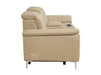 3 2 Electric Recliner Sofa Set. 2 Piece Recliner Sofa Package Suite in Beige Leather With USB Ports & Cooling Cup Holders- Solero