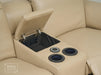 3 2 Electric Recliner Sofa Set. 2 Piece Recliner Sofa Package Suite in Beige Leather With USB Ports & Cooling Cup Holders- Solero