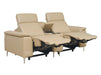 3 2 Electric Recliner Sofa Set. 2 Piece Recliner Sofa Package Suite in Beige Leather With USB Ports & Cooling Cup Holders- Solero