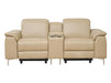 3 2 Electric Recliner Sofa Set. 2 Piece Recliner Sofa Package Suite in Beige Leather With USB Ports & Cooling Cup Holders- Solero