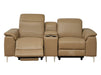 2 Seater Beige Leather Electric Recliner Sofa with Storage, Cup Holders & Usb Ports - Solero