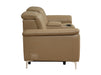 2 Seater Beige Leather Electric Recliner Sofa with Storage, Cup Holders & Usb Ports - Solero