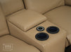 2 Seater Beige Leather Electric Recliner Sofa with Storage, Cup Holders & Usb Ports - Solero