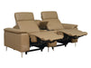 2 Seater Beige Leather Electric Recliner Sofa with Storage, Cup Holders & Usb Ports - Solero