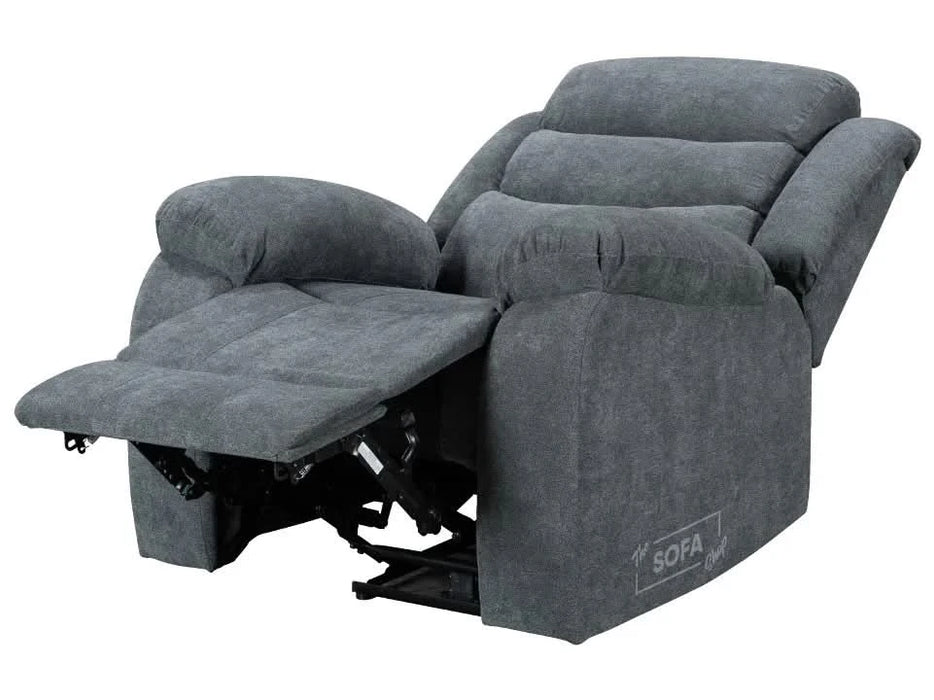 Electric Recliner Chair in Grey Fabric | Smooth Power Reclining Mechanism | Chelsea | Sofa Sale