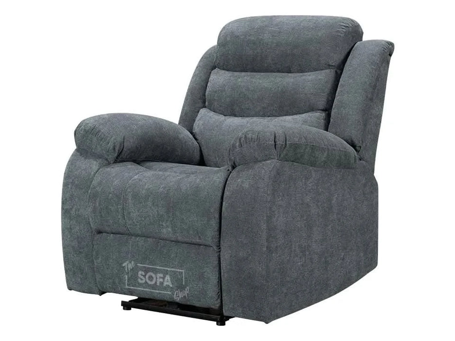 Electric Recliner Chair in Grey Fabric | Smooth Power Reclining Mechanism | Chelsea | Sofa Sale