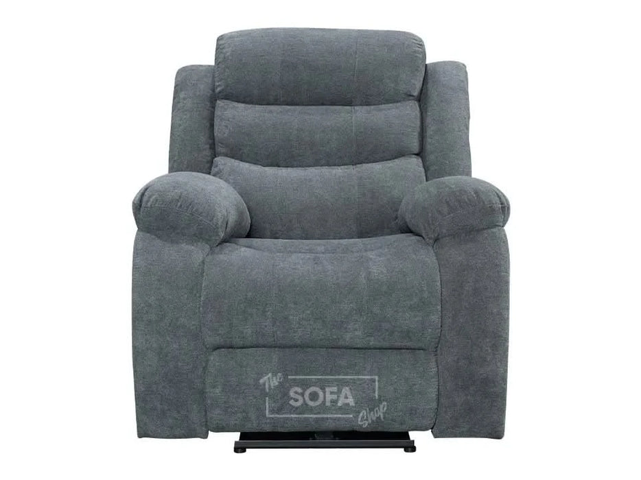 Electric Recliner Chair in Grey Fabric | Smooth Power Reclining Mechanism | Chelsea | Sofa Sale