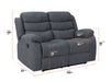 3 2 Recliner Sofa Set. 2 Piece Recliner Sofa Package Suite in Dark Grey Fabric with Drop-Down Table & Drink Holders- Sortino