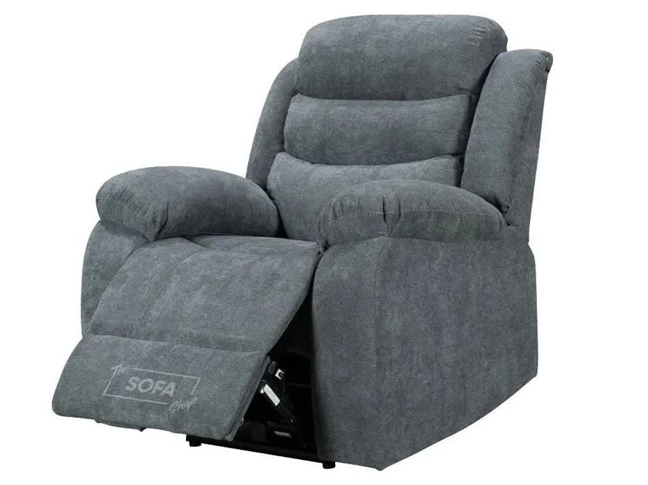Electric Recliner Chair in Grey Fabric | Smooth Power Reclining Mechanism | Chelsea | Sofa Sale