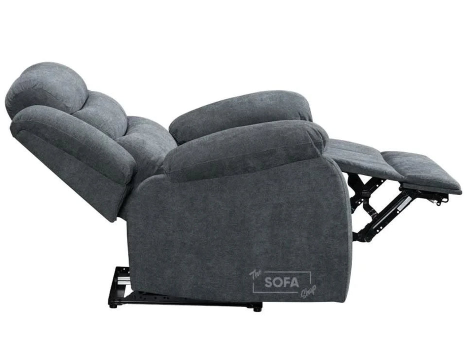 Electric Recliner Chair in Grey Fabric | Smooth Power Reclining Mechanism | Chelsea | Sofa Sale