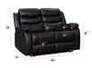 2+1 Recliner Sofa Set inc. Chair in Black Leather - Sortino