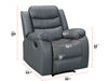 Grey Leather Recliner Chair - Sortino