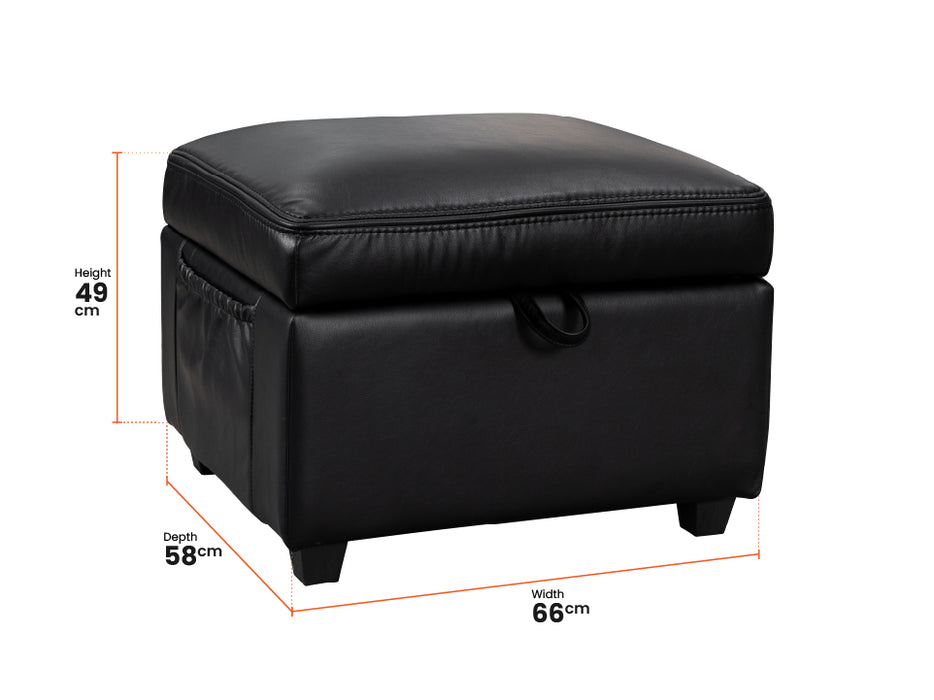 2+2 Recliner Sofa Set - Black Leather Sofa Package - Sorrento