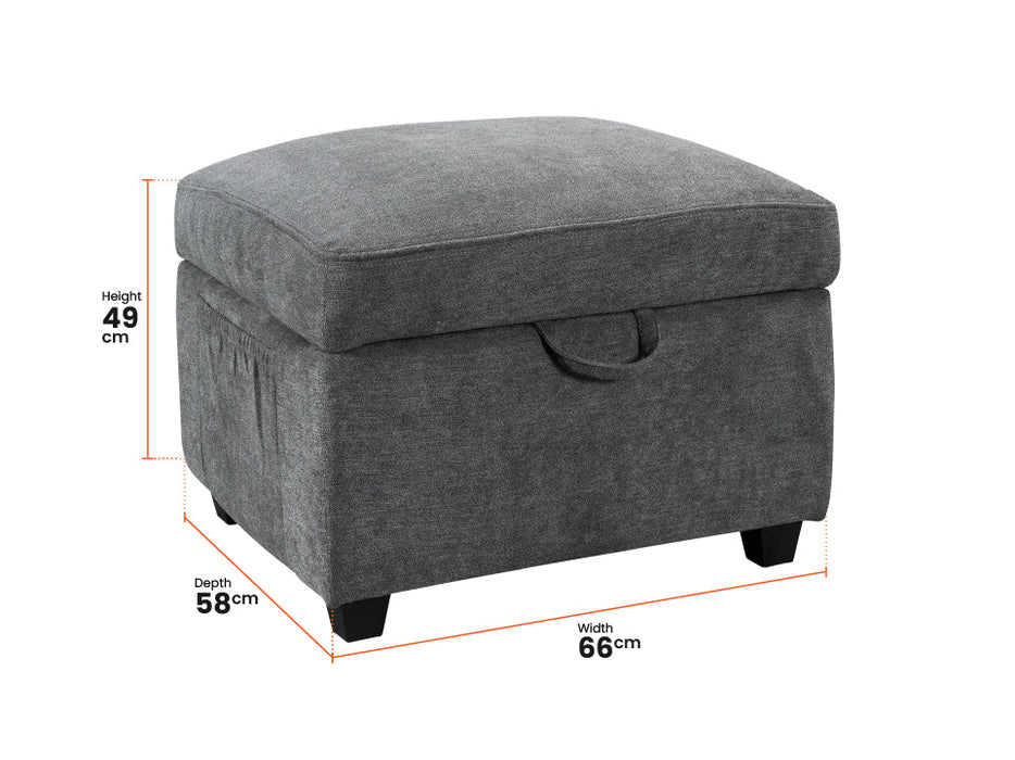 2+2 Recliner Sofa Set - Dark Grey Fabric Sofa Package - Trento