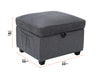 Storage Footstool In Grey Tweed - Ravenna