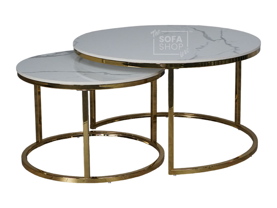 Cato Nest of 2 Short Round Coffee Table