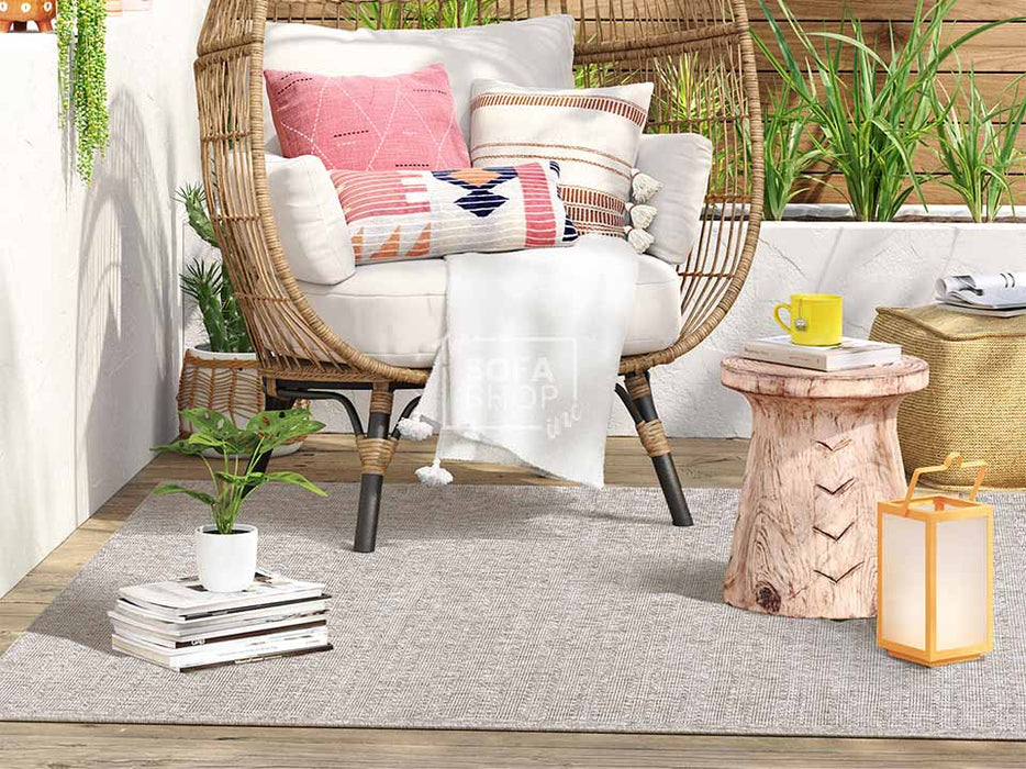 Small Rug in Ivory Fabric - Indoor and Outdoor Rug - Tortosa