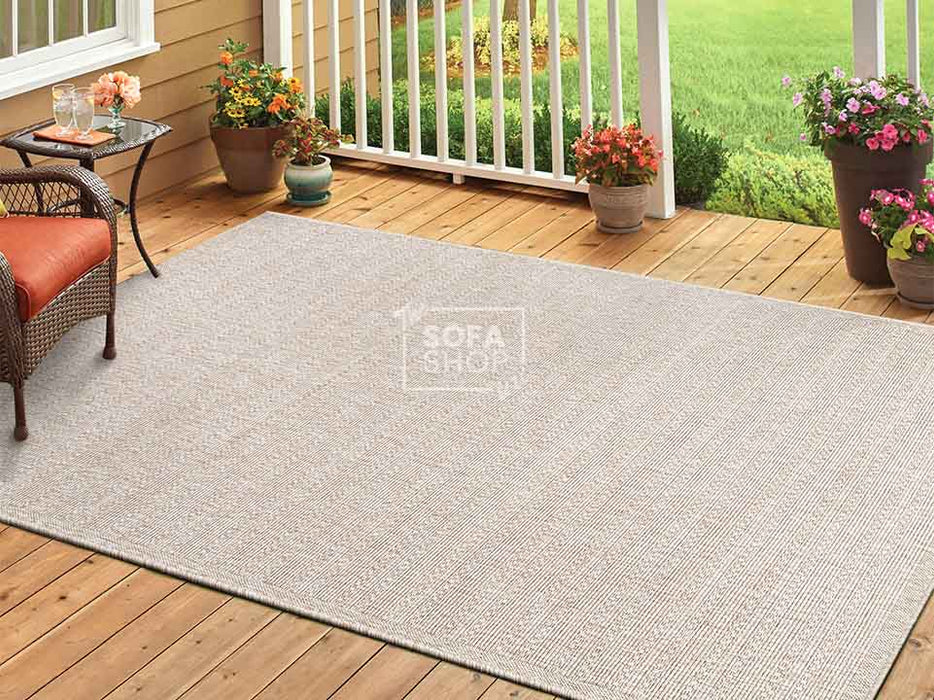 Small Rug in Ivory Fabric - Indoor and Outdoor Rug - Tortosa