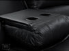 Recliner Corner Sofa in Black Leather with Drop Down Tables & Cup Holders - Trento