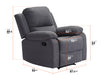 3+1 Recliner Sofa Set inc. Chair in Dark Grey Fabric with Drop-Down Table & Cup Holders - 2 Piece Trento Sofa Set