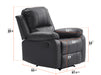 3+1 Recliner Sofa Set inc. Chair in Black Leather with Drop-Down Table & Cup Holders - 2 Piece Trento Sofa Set