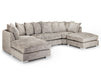 U Shaped Sofa in Grey Or Truffle Fabric with Scatter Back - Bishop