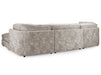 U Shaped Sofa in Grey Or Truffle Fabric with High Back - Bishop