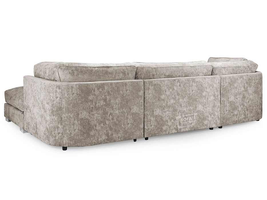 U Shaped Sofa in Grey Or Truffle Fabric with High Back - Bishop