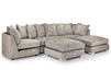 U Shaped Sofa in Grey Or Truffle Fabric with Scatter Back - Bishop