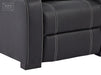 Electric Recliner Chair in Black Real Leather With White Stitching + Cup Holders + LED Light - Rimini