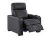 3+1 Electric Recliner Sofa Set Package in Black Real Leather With White Stitching, USB, Storage, and Electric Recliner Chair in Black Real Leather With White Stitching + Cup Holders + LED Light - Rimini- Rimini