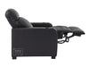 3+1 Electric Recliner Sofa Set Package in Black Real Leather With White Stitching, USB, Storage, and Electric Recliner Chair in Black Real Leather With White Stitching + Cup Holders + LED Light - Rimini- Rimini