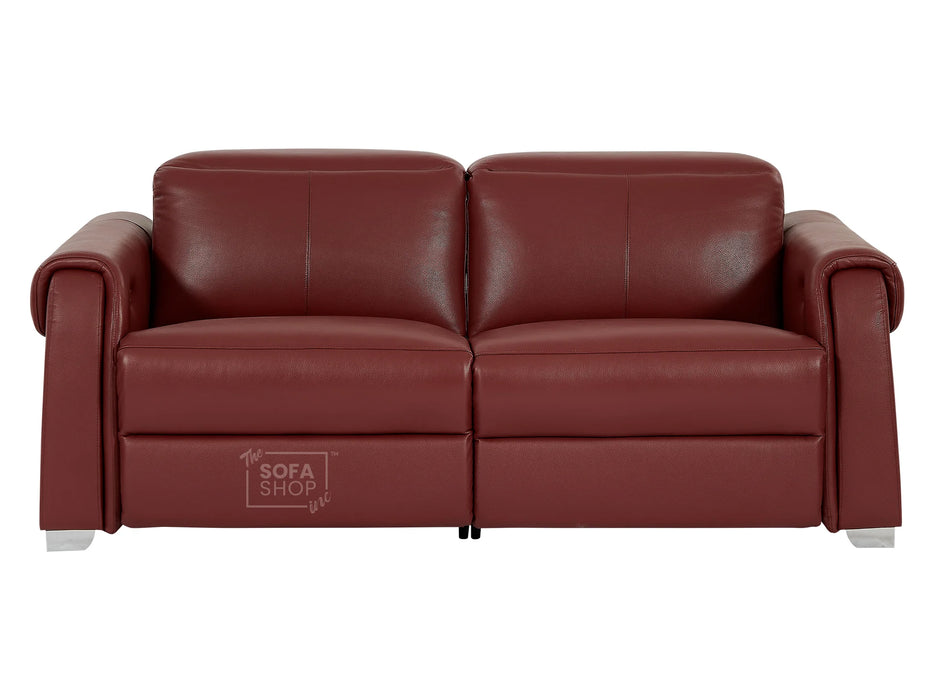 3+1 Electric Recliner Sofa Set | Red Genuine Leather Smart Sofa Suite with Power Headrests & USB Charging Ports | Turin | The Sofa Shop