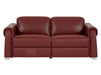 3+2 Reclining Hi-Tech Sofa Package | 2 Piece Electric Real Leather Sofa Set In Red with USB, Console & Cup Holders | Turin | The Sofa Shop