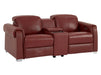 3+2 Reclining Hi-Tech Sofa Package | 2 Piece Electric Real Leather Sofa Set In Red with USB, Console & Cup Holders | Turin | The Sofa Shop