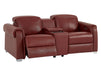 3+2 Reclining Hi-Tech Sofa Package | 2 Piece Electric Real Leather Sofa Set In Red with USB, Console & Cup Holders | Turin | The Sofa Shop