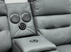 Second Hand Sofas 2 Seater Electric Recliner Sofa & Cinema Seats in Grey Leather. Smart Cinema Sofa With Power Functions, Console , Massage Seats & Speakers - Small Scuff at Back - Siena 143