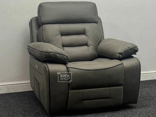 Tuscany Electric Grey Fabric Chair - Damage in Footrest & Missing Massage Remote - Second Hand Chairs 154