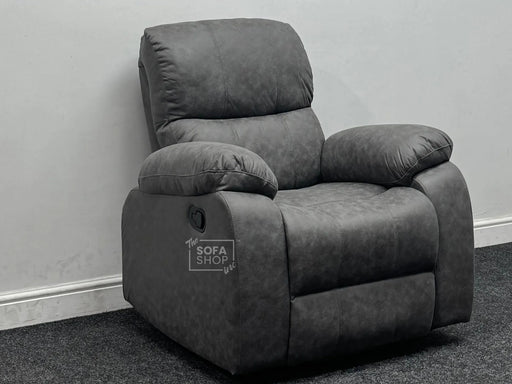 Palermo Fabric Recliner Chair in Dark Grey - Missing Ears - Second Hand Chairs 163