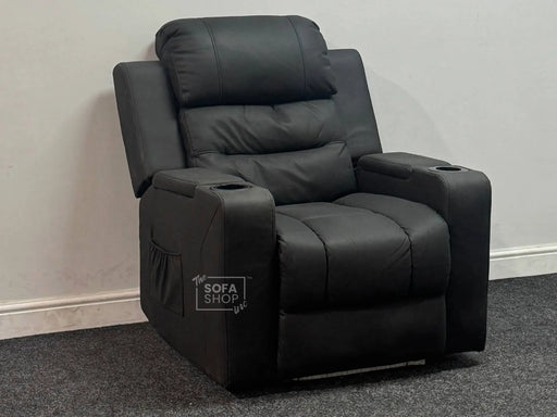 Siena Electric Recliner Chair & Cinema Seat in Black Fabric - Massage + Power Headrest + USB - Minor Wear & Tear, Backrest Slightly Wobbly - Second hand chairs 178