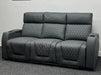 Venice Series Two 3 Seater Electric Recliner Sofa in Grey Leather Aire - Ex Display Sofa - Missing Ears - Second Hand Sofas 191