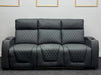 Venice Series Two 3 Seater Electric Recliner Sofa in Grey Leather Aire - Ex Display Sofa - Missing Ears - Second Hand Sofas 191