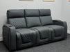 Venice Series Two 3 Seater Electric Recliner Sofa in Grey Leather Aire - Ex Display Sofa - Missing Ears - Second Hand Sofas 191